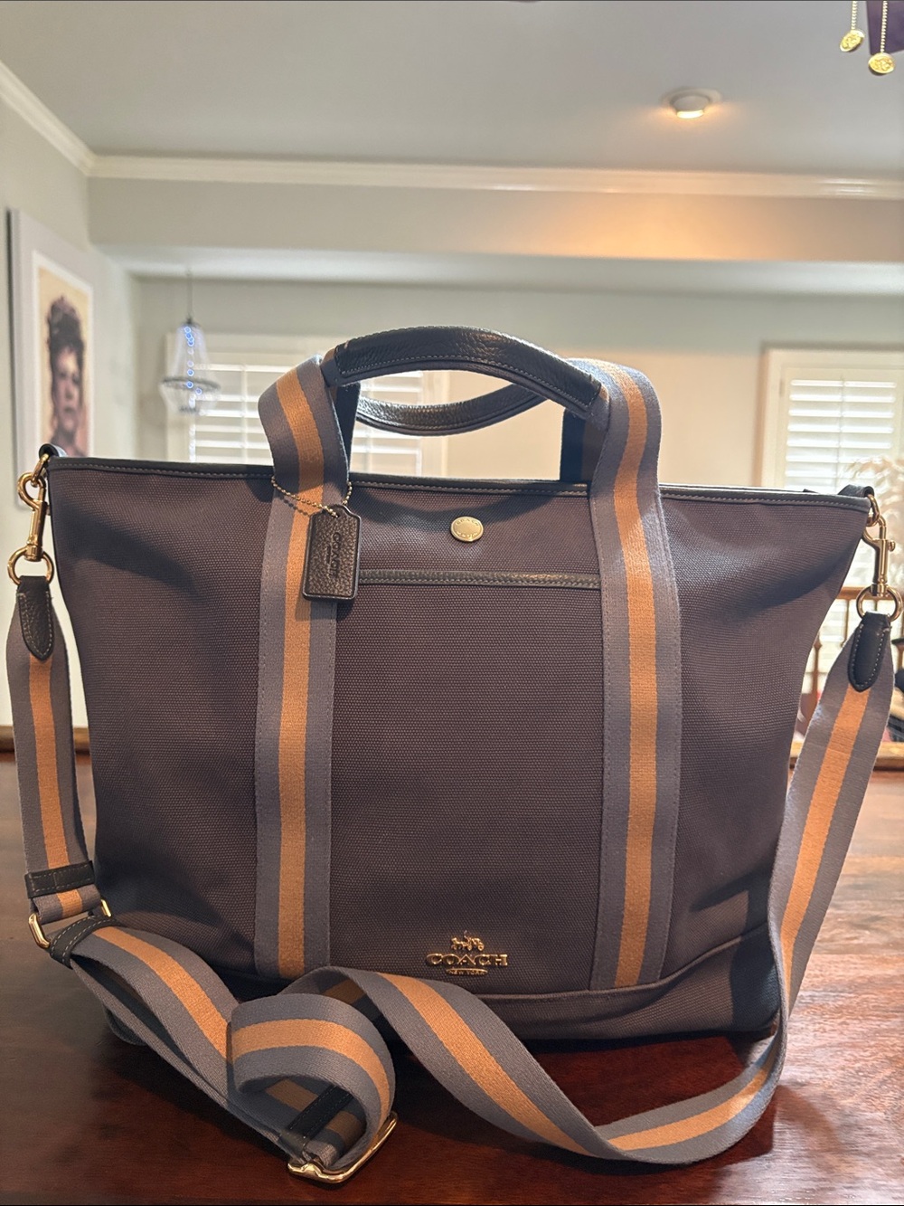COACH Ellis Weekender Crossbody Tote in Colonial Blue